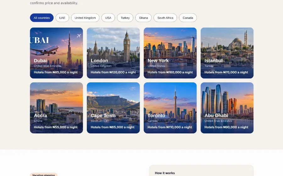 Skyline Travel Platform Screenshot